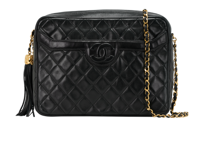 Vintage Tassel Crossbody, &pound;2,500, Handbags, Black, Lambskin Leather, Front view